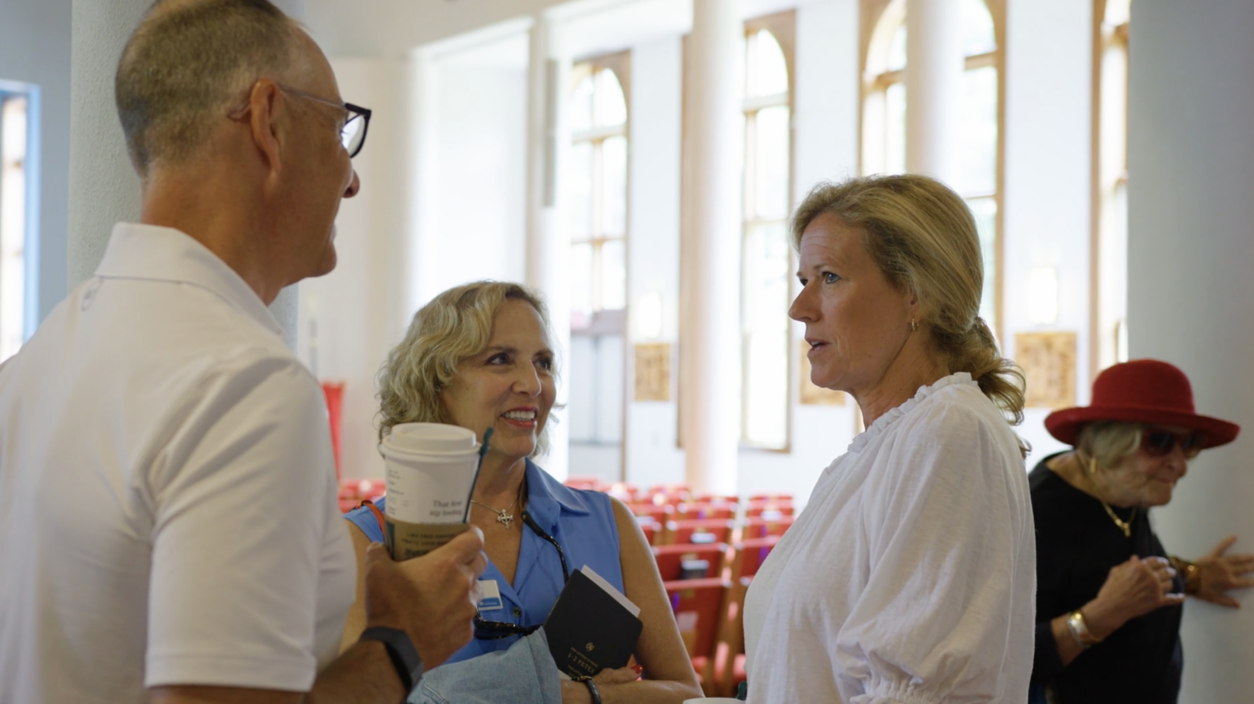 Church members connecting at an event